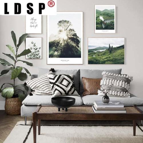 LDSP Home Decor Mountain Forest Canvas Painting Picture Green Nature Scenery Scandinavian Poster Landscape Print Wall Art Nordic