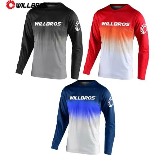 Willbros Mountain Bicycle Offroad Long Sleeve Mens Motorcycle Motocross Summer T-shirt Street Moto Jersey
