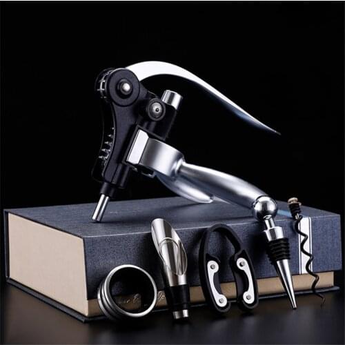 Zinc Alloy Rabbit Red Wine Opener Tool Set Manual Lever Red Wine Cork Corkscrews Gift Box Professional Red Wine Opener Set