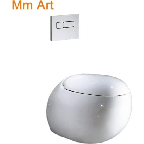 Bathroom western sanitary wall toilet ceramic wall hanging egg shape toilet