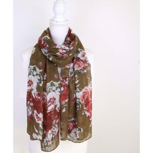2020 New Rose Flower Print Scarves Shawls Long Soft Viscose Floral Print Scarf Hijab Wrap 10pcs/LOT Wholesale