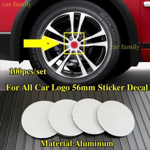 Wholesale Price 100pc 56mm Aluminum Car Emblem Decal Sticker Covers for Benz Mitsubishi Citroen Fiat Skoda Renault Suzuki Seat