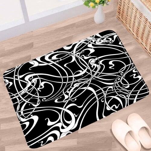 Animal Texture Doormat Simple Modern Black White Line Bathroom Mat Creative Hand-Painted Non-Slip Rug kitchen Doorway Carpet Pad