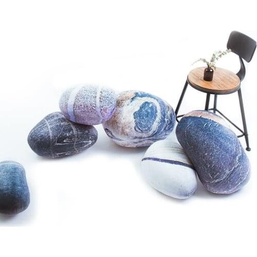 Dorimytrader 6pcs Realistic Cobblestone Plush Pillow Soft Big Stuffed Stone Shape Sofa Cushion Home Decoration DY61770