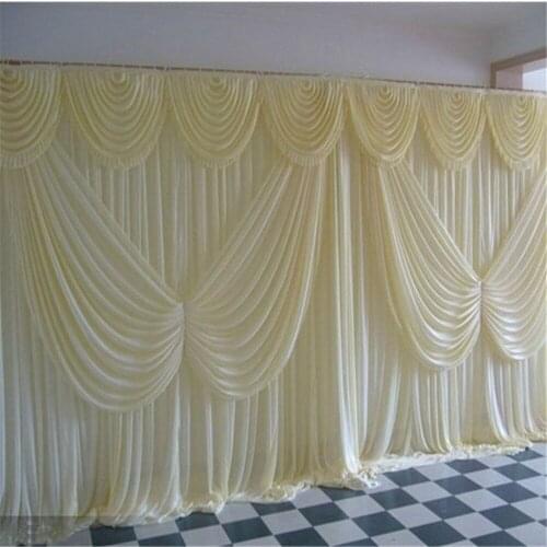 Luxury Swag 3MX6M white ice silk Wedding Backdrop Curtain Wedding Decorations Background Scene birthday party decoration