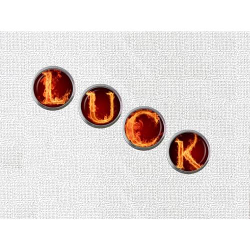 Letter LUCK Drawer Knobs Vintage Style DIY Knobs Copper Sliver Bronze Modern Funiture Door Cabinet Handles Hardware