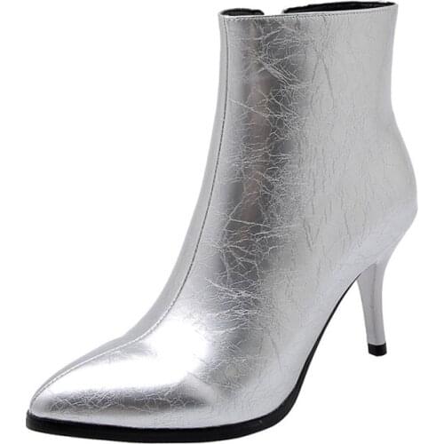 Big Size boots women shoes ankle boots for women ladies boots shoes woman winter Pointed pure color