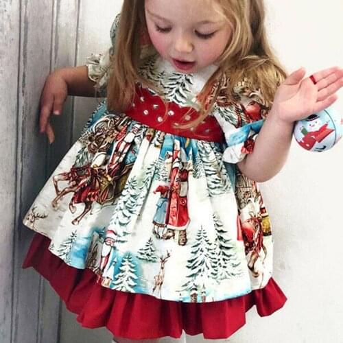 1-6T Baby Girl Clothes Child Toddler Girls Christmas Dress Princess Outfits Kids Bowknot Party Xmas Gown Formal Dresses Costume