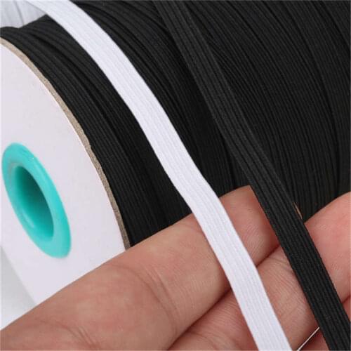 Julie Wang 10 Meters 3mm Elastic Cords Necklace White Black Sewing Elastic Band Masks Rope String Jewelry Making Accessory