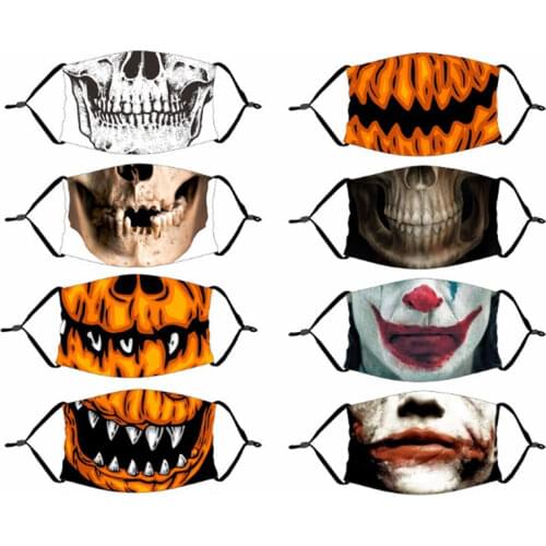 Halloween Decor Luminous Party Mask Dustproof Patterned Skull Horror Scary Mask Women Men Cosplay Props Halloween Decoration-S