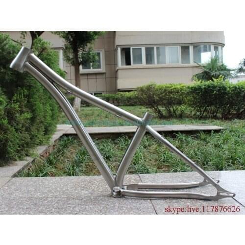 Titanium mountain bicycle frame with taper head tube and sliding dropouts BSA thread BB shell CNC Plate