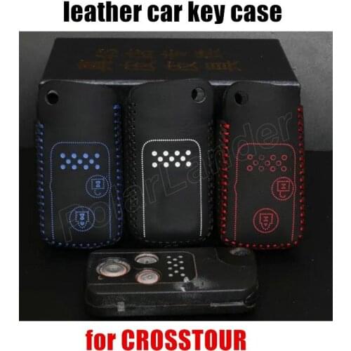 Only Red Leather Car Key Case leather cover sewing by hand free shipping fit for HONDA FIT CRV CROSSTOUR new fashion design