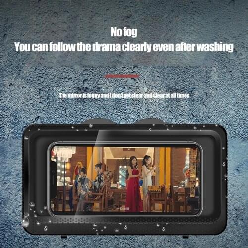 Bathroom Home Wall Waterproof Mobile Phone Box Self-Adhesive Holder Touch Screen Bathroom Phone Shell Shower Sealing Storage Box