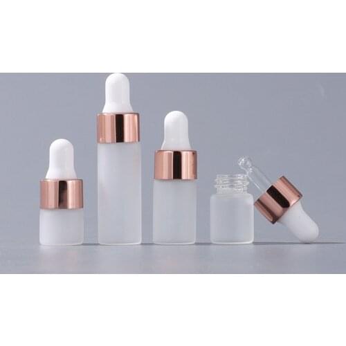 1ml 2ml 3ml 5ml Empty Refillable Frost Clear Glass Dropper Bottle 3cc Frost Glass Vial With Pipette Dropper 100pcs