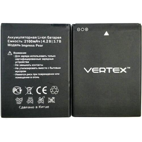 1PCS New 100% High Quality impress Pear Battery For Vertex impress Pear phone +Tracking Code