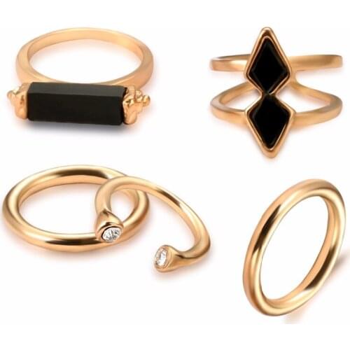 Lureme 5PCS Vintage Retro Boho Punk Joint Knuckle Ring Sets Finger Rings Nail Midi Ring Set (rg001963)