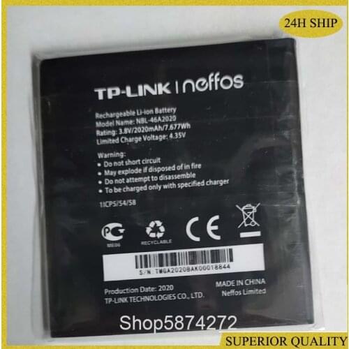 2020mAh NBL-46A2020 Battery For TP-link Neffos Y5L TP905A TP801A Mobile Phone In Stock Latest Production Battery