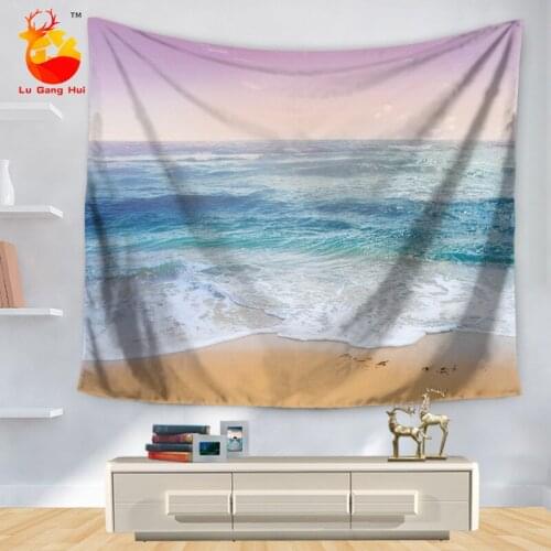 Modern Style Personalized Art Tapestry Cool Summer Seaside Sky Printed Decorative Tapestry