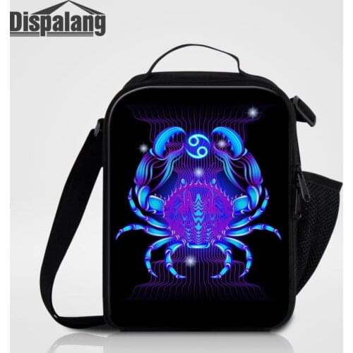 Dispalang Constellation Pattern Kids Lunch Bag Thermal Cooler Insulated Lunch Bag Cancer Print Bento Bag Portable Lunch Storage