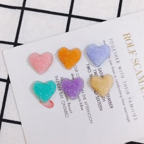 DIY Xuan Yafeng candy color peach heart mobile phone shell beauty materials children hair rope hairpin materials 10pcs