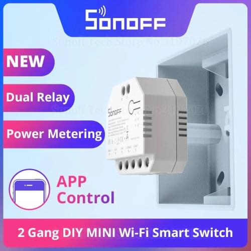 ITEAD SONOFF DUAL R3 2 Gang Dual Relay Module DIY MINI Smart Switch Power Metering Control via eWeLink Alexa Google Smart Home