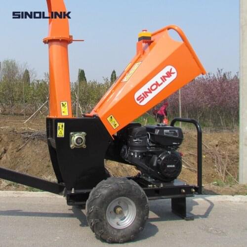 SINOLINK GSW120 13.5/14/15HP Gasoline Engine Powered Wood Chipper Shredder Log Timber