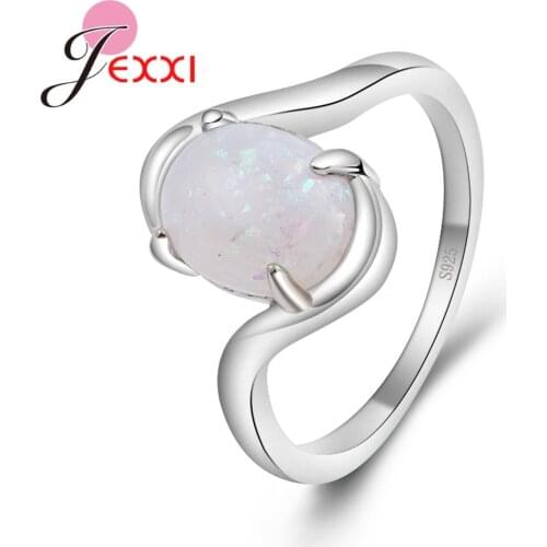 Classice Design Big Oval Opal Finger Ring For Women Jewelry Accessories Engagement Ring Women Dress Party Rings Hot sale