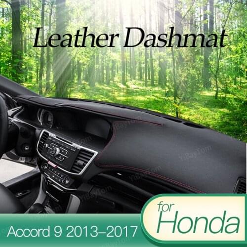 Leather Car Inner Auto Dashboard Cover Dashmat Pad Carpet Sun Shade Dash Board Cover Fit For HONDA Accord 2014 2015 2016 2017