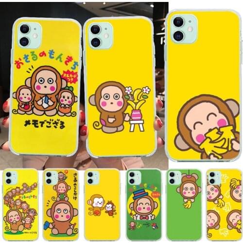 CUTEWANAN Cute cartoon osaru no Monkichi monkey Phone Case Cover for iPhone 11 pro XS MAX 8 7 6 6S Plus X 5S SE 2020 XR cover