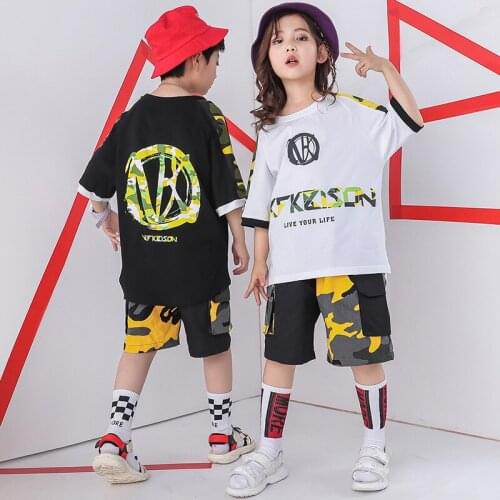 Fashion Girls Boys Jazz Dance Clothes Stage Wear Shirt Pants Outfits Kids Hip Hop Ballroom Dancing Costumes for Child Dancewear