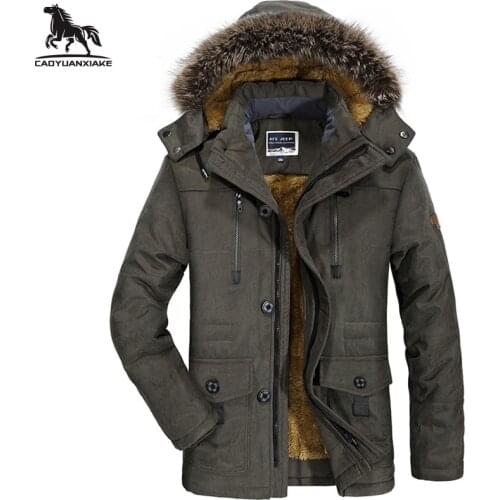 Winter parka men Jacket L-5XL 6XL New Tooling parka Mens coat Plus velvet thickening warm coats mens casual hooded jackets 7176