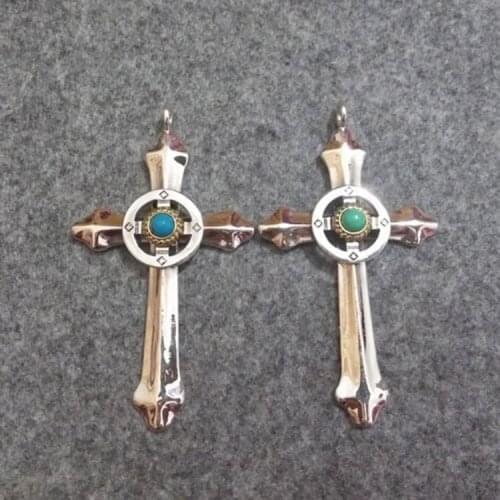 Takahashi Kagura Goros 925 Sterling Silver Cross Wheel Feather Necklace Diy Creative Personality Men Women Thai Silver Jewelry