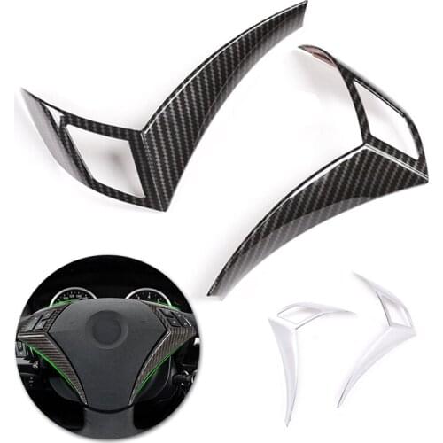 For BMW 5 Series E60 E61 2003 2004 2005 2006 2007 2008 2009 2010 ABS Chrome Car Steering Wheel Panel Switch Button Frame Cover