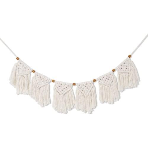 Chic Kids Room Wall Hanging Fringe Garland Banner Apartment Dorm Living Room Bedroom Decorative Wall Art Flags Bohemian Ornament