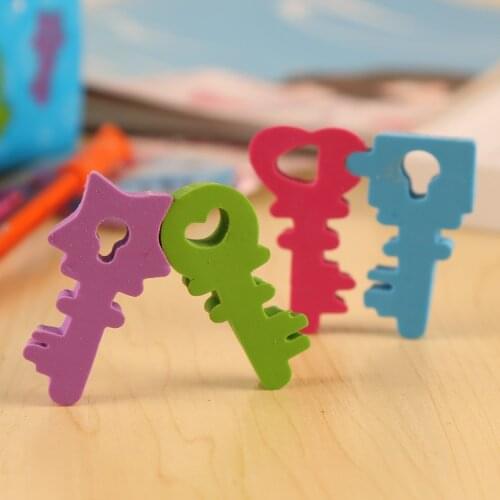 Cute Kawaii key Eraser Lovely Cartoon Erasers for Kids Students School Supplies gifts korean papelaria