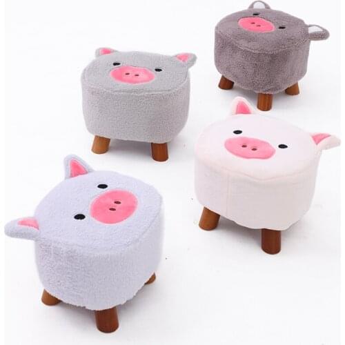Pig stool solid wood cartoon stool shoes stool children tea table stool household small chair sofa stool small stool