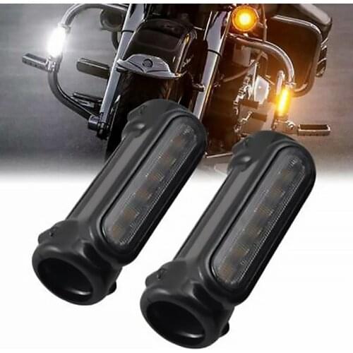 Motorcycle LED Turn Signal Bumper Anti-Collision Bar Guard LED Daytime Running Light for Cruiser Touring