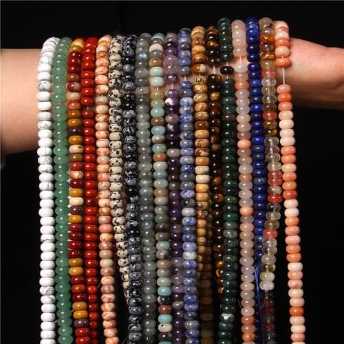 High Quality Natural Stone Bead Rondelle Shape Loose Spacer Abacus Quartz Beads For Handmade Jewelry Bracelet Necklace DIY 15.5"