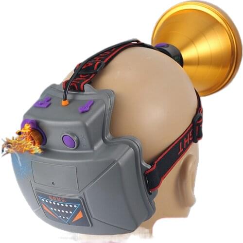 Headlight glare charging LED bright yellow waterproof long-range nuclear wearing 9-one night to catch the sea fishing lights