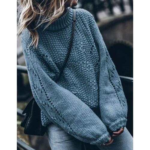 Women Sweater Autumn Winter Knitting Solid Colors Casual Long Sleeve Loose Pullover Women Pull Femme Knit Femme