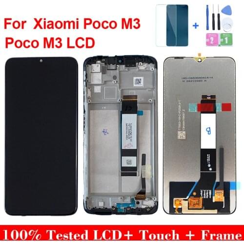 6.53" Original LCD For XIAOMI POCO M3 / REDMI 9T LCD With Frame Display Screen For POCO M3 Display LCD screen replacement