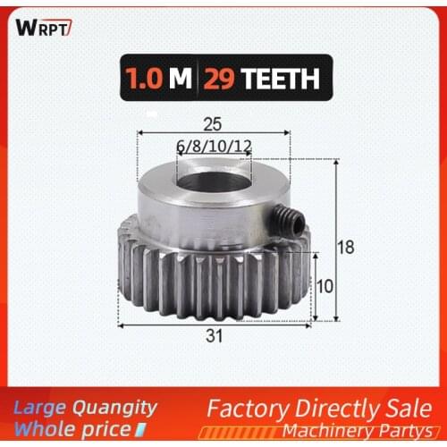 1pcsSteel Metal Spur Gear connect stepper motor 1Mod 29T Motor Pinion Gears Bore 6mm 8mm 10mm 12mm 45 steel cnc gear