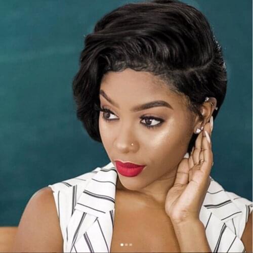 1Pcs Women Lady Black Short Afro Curly Synthetic Water Wave 12cm Wigs Stand Hot Novel