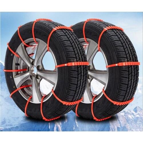 10pcs Car Tires Winter Snow Anti-Skid Chain Plastic Tendon Thick SUV Bread Off-Road Car Tire Cable Harness Auto Products