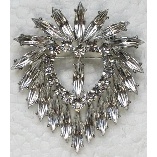 12pcs/lot Wholesale Fashion Brooch Rhinestone Marquise Heart Pin brooches C101175