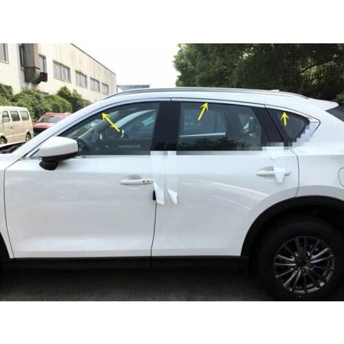2017- 2020 For Mazda CX-5 Upper Window Chrome Frame Sills Cover Trim 6pcs Steel Car modification Auto parts
