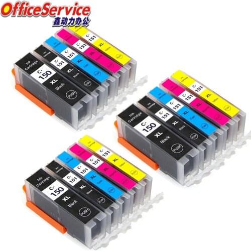 3Sets Compatible ink Cartridge PGI-150 CLI-151 For Canon MG5410 MG5510 MG5610 MG6310 MG6410 MG6610 MG7510 IP7210 iP8710 printer
