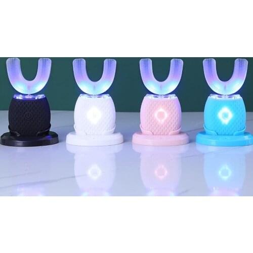 360 Degrees Intelligent Electric Toothbrush U Type Automatic Sonic Tooth Brush USB Charging Tooth Teeth Whitening Blue Light