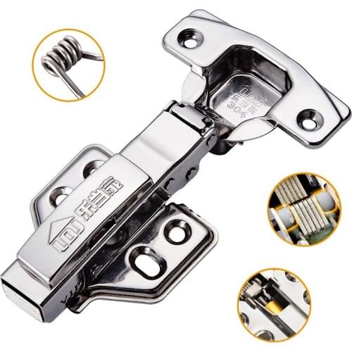 4pcs Hinge 304 stainless steel Cabinet Hinges Kitchen Cabinets Door Damping hydraulic Buffer Furniture Hardware Hinge Detachable