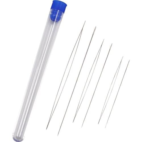 5pcs Central Opening Beading Needles Stainless Steel Tools Pins for Beadwork Threading Handmade Women Jewelry Diy Accessories